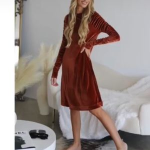 By Tess Collection Aria Dress in Rust